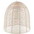 Maklaine Coastal Rattan Woven Fiber Cage Pendant Lamp in Natural Finish