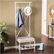 Maklaine Transitional Entryway Hall Tree in Distressed White
