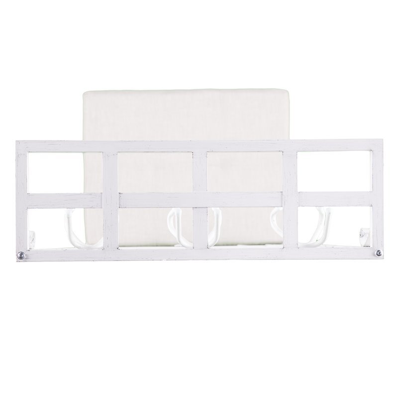 Maklaine Transitional Entryway Hall Tree in Distressed White