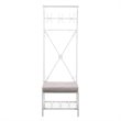 Maklaine Transitional Entryway Hall Tree in Distressed White