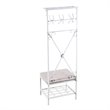 Maklaine Transitional Entryway Hall Tree in Distressed White