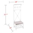 Maklaine Transitional Entryway Hall Tree in Distressed White