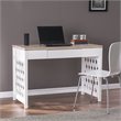 Maklaine Transitional Wood Writing Desk in Natural and White