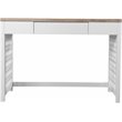 Maklaine Transitional Wood Writing Desk in Natural and White