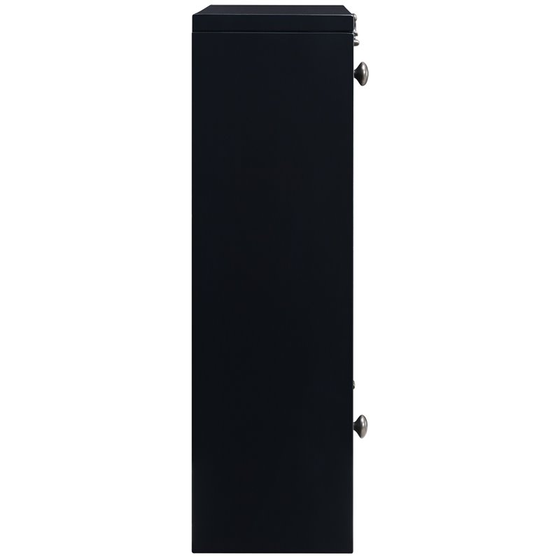 Maklaine Transitional Wood Wall Mounted Laptop Desk in Black