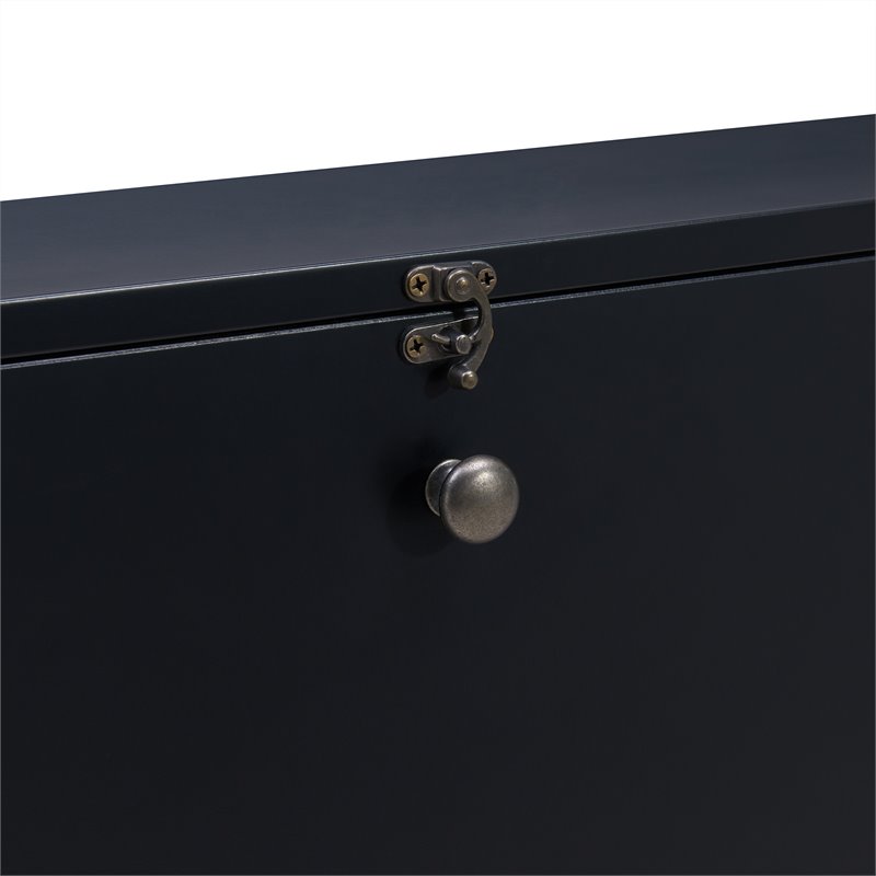 Maklaine Transitional Wood Wall Mounted Laptop Desk in Black