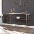Maklaine Transitional Faux Marble Console Table with Storage