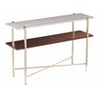 Maklaine Transitional Faux Marble Console Table with Storage
