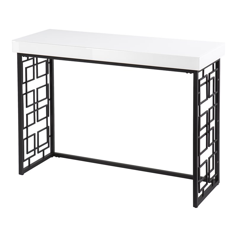 Maklaine Modern / Contemporary Console Table in Black - White