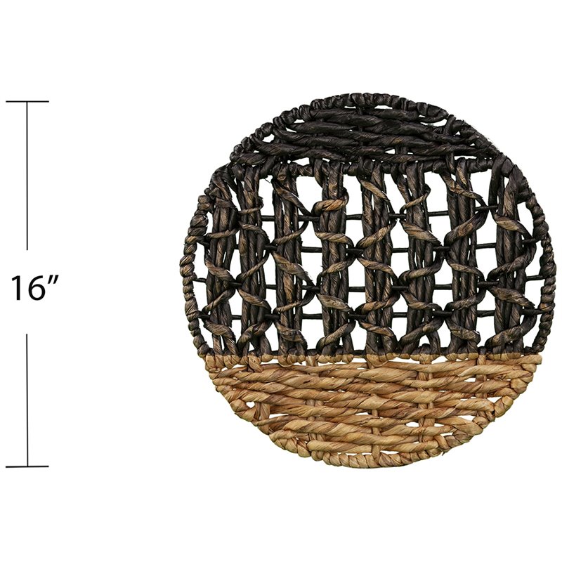 Maklaine Transitional 3 Piece Round Wall Panel Set in Natural