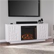 Maklaine Transitional Storage Engineered Wood Electric Media Fireplace in White