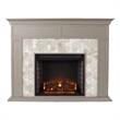 Maklaine Modern / Contemporary Marble Tiled Electric Fireplace