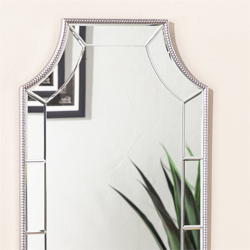 Maklaine Transitional Decorative Wall Mirror with Silver Frame