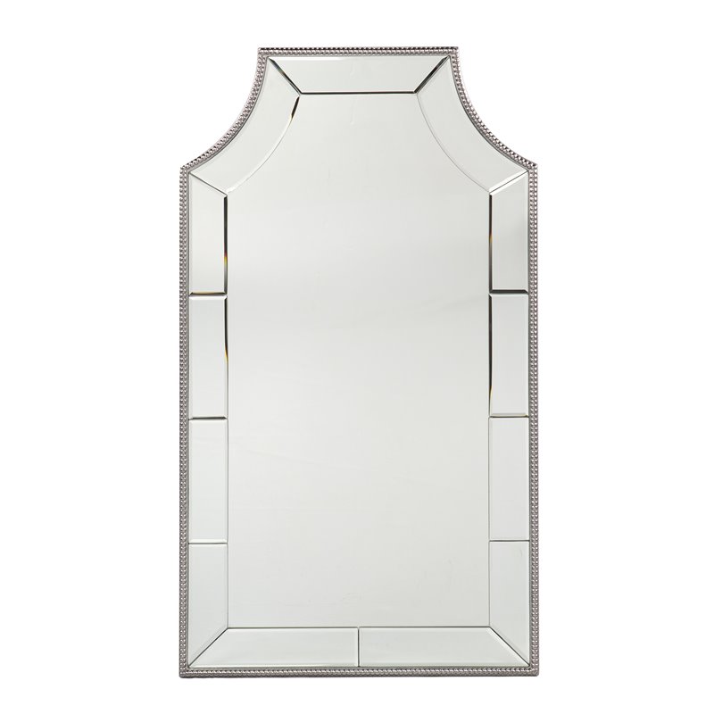 Maklaine Transitional Decorative Wall Mirror with Silver Frame
