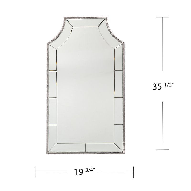 Maklaine Transitional Decorative Wall Mirror with Silver Frame