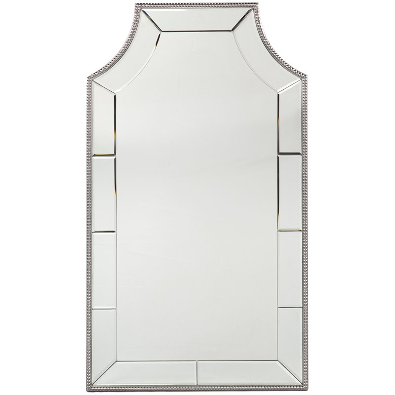 Maklaine Transitional Decorative Wall Mirror with Silver Frame