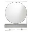 Maklaine Transitional Decorative Mirror with Storage in Silver