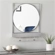 Maklaine Transitional Decorative Mirror with Storage in Silver