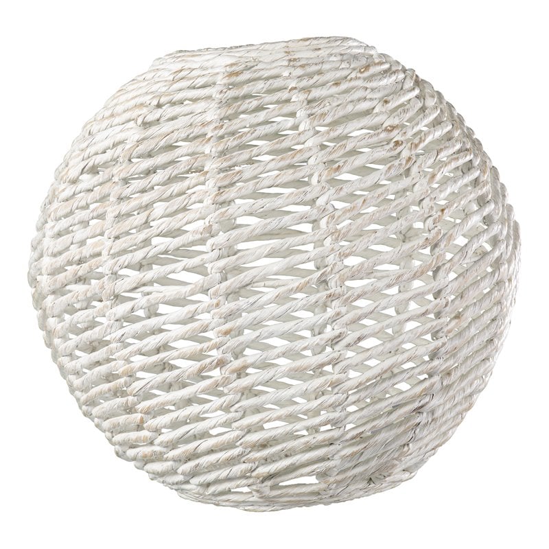 Maklaine Transitional Round Pendant Lamp Shade in White Washed