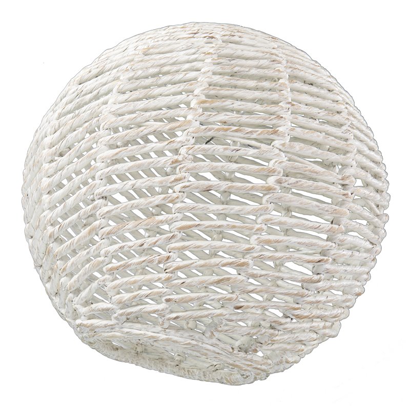 Maklaine Transitional Round Pendant Lamp Shade in White Washed