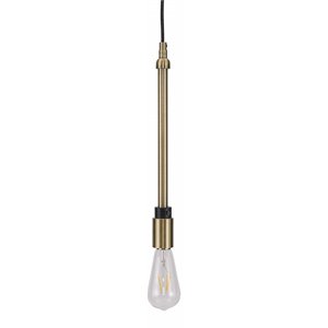 Maklaine Transitional Slim Metal Pendant Lamp in Antique Bronze