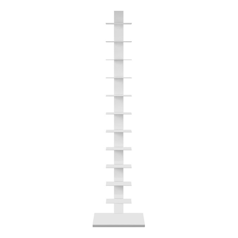 Maklaine Modern / Contemporary Spine Tower Shelf in White