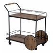 Maklaine Transitional Reclaimed Wood Bar Cart in Natural / Black