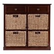 Maklaine Modern / Contemporary 4 Basket Storage Unit in Mahogany