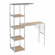 Maklaine Transitional Engineered Wood Serving Table with Bar Storage in Natural