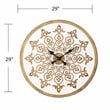 Maklaine Transitional Round Wall Clock in White / Natural / Black