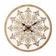 Maklaine Transitional Round Wall Clock in White / Natural / Black