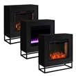 Maklaine Transitional Engineered Wood Electric Fireplace in Black