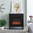 Maklaine Transitional Engineered Wood Electric Fireplace in Black