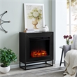 Maklaine Transitional Engineered Wood Electric Fireplace in Black