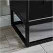 Maklaine Transitional Engineered Wood Electric Fireplace in Black