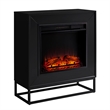 Maklaine Transitional Engineered Wood Electric Fireplace in Black