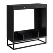 Maklaine Transitional Engineered Wood Electric Fireplace in Black