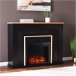 Maklaine Transitional Industrial Base Electric Fireplace in Black