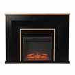 Maklaine Transitional Industrial Base Electric Fireplace in Black