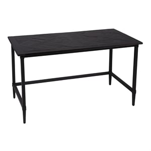 Maklaine Modern / Contemporary Reclaimed Wood Desk in Black Finish