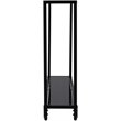 Maklaine Modern / Contemporary Glass Console Table in Black Finish