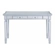 Maklaine Transitional Glam Writing Desk in Mirrored / Matte Silver