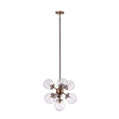 Maklaine Contemporary 7 - Light Pendant Lamp in Black / Gold Finish