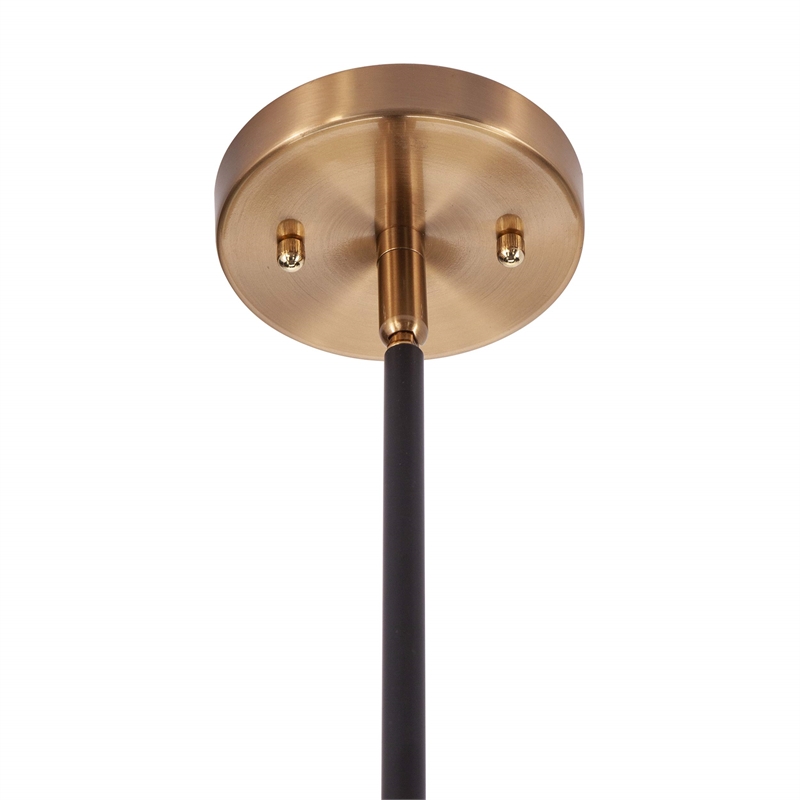 Maklaine Contemporary 7 - Light Pendant Lamp in Black / Gold Finish