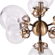 Maklaine Contemporary 7 - Light Pendant Lamp in Black / Gold Finish