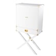 Maklaine Transitional Tall Bar Cabinet with Storage in White / Gold