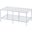 Maklaine Glam Mirrored Coffee Table in Chrome