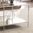 Maklaine Glam Mirrored Coffee Table in Chrome