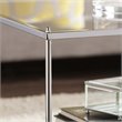 Maklaine Glam Mirrored Coffee Table in Chrome