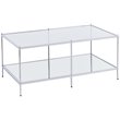 Maklaine Glam Mirrored Coffee Table in Chrome